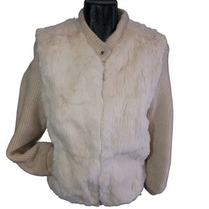 Lapin | Jackets & Coats | Vintage Rare Cream Colored Zip Up Rabbit Fur ...